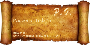 Paczona Irén névjegykártya